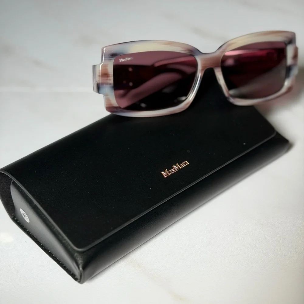 Max Mara Marbled Sunglasses Quiet Luxury Designer Eyewear Pink Gray